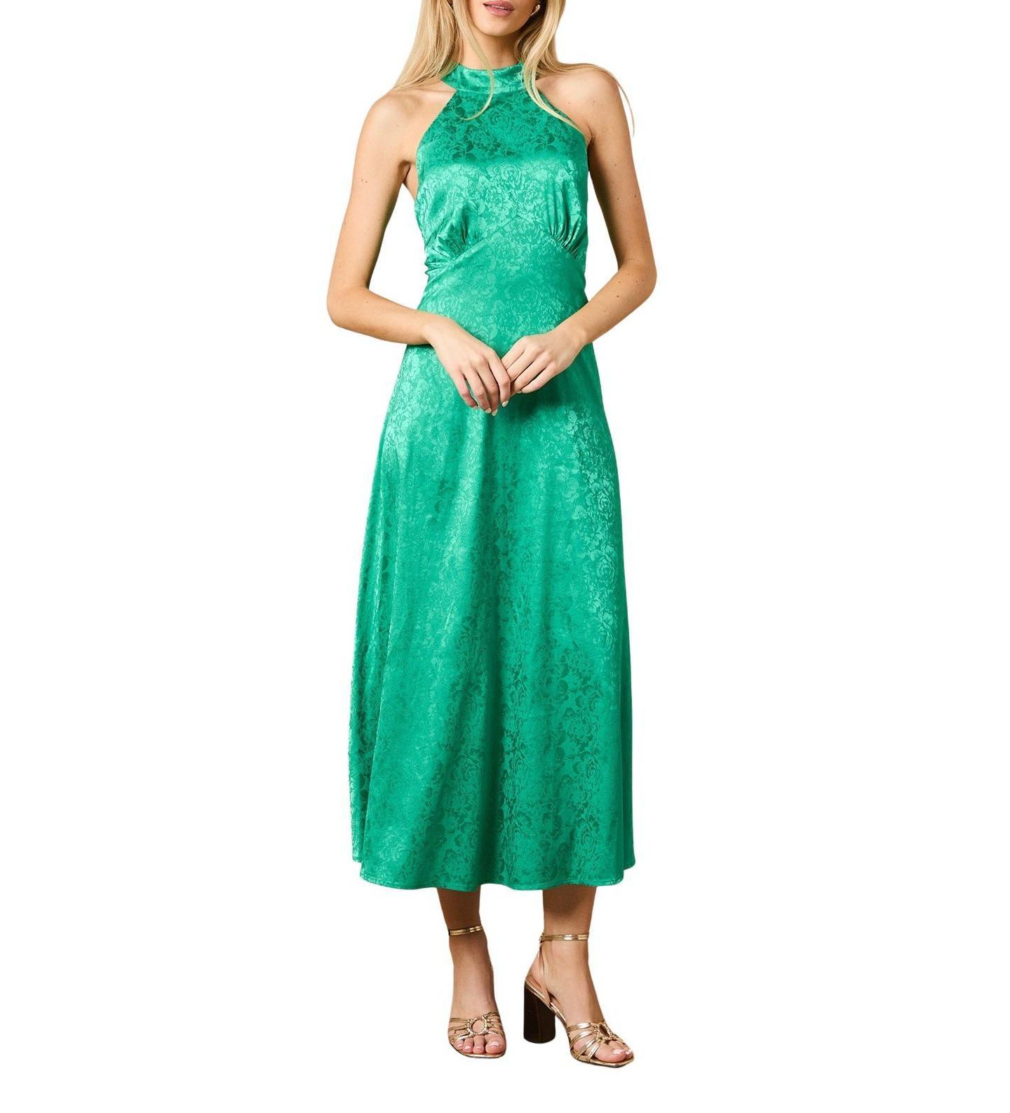 Женское платье Oasis Bias Halterneck Midi, цвет: Зелёный — фото 6