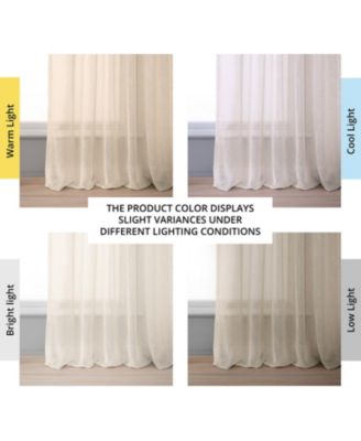 Textured Faux Linen Sheer Curtain