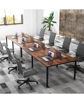 95" x 48" Large Meeting Table Seats up to 10 People 2 Cable Grommets for Office