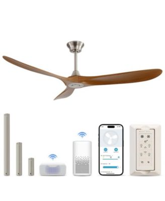 60-inch Modern Luxury Sand Nickel 3-Blade Ceiling Fans with Remote Control and Timer Function