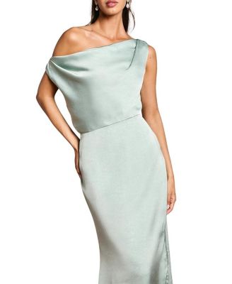 Women's Satin Bridesmaid Midi Dress