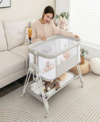 Portable Bedside Bassinet with 7 Adjustable Heights
