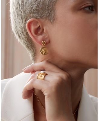 Goddess Demeter Coin Stud Earrings