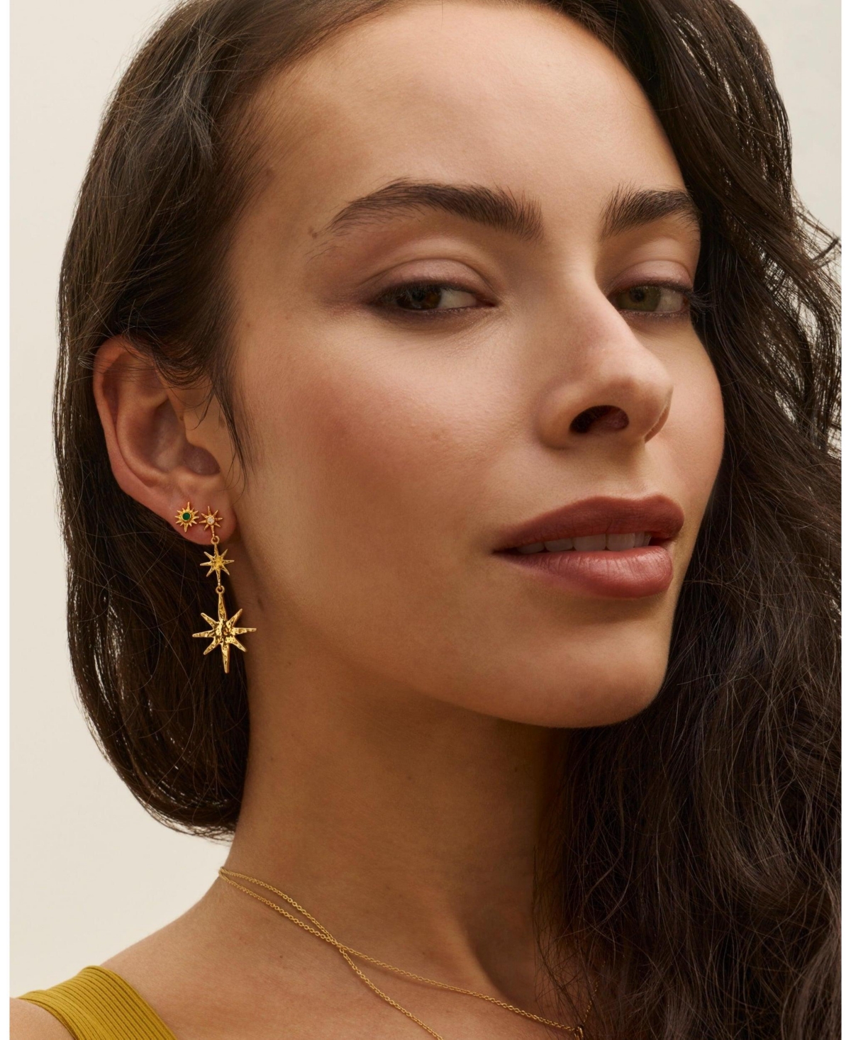 Ottoman Hands Onyx Star Stud Earrings