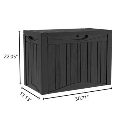 45 gal Patio Waterproof Resin Deck Box Lockable Outdoor Storage Garden Tools