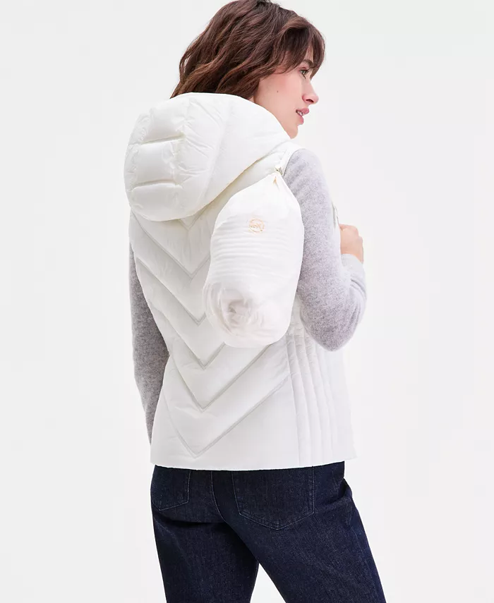 Women's Hooded Puffer Vest - thumbnail 7