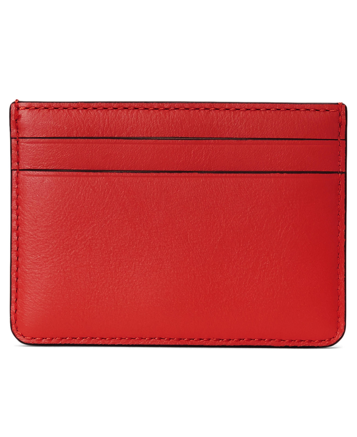 Ralph Lauren Women's Full-grain Leather Small Slim Card Case In Red