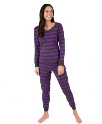 Women's Two Piece Cotton Striped Holiday Pajamas