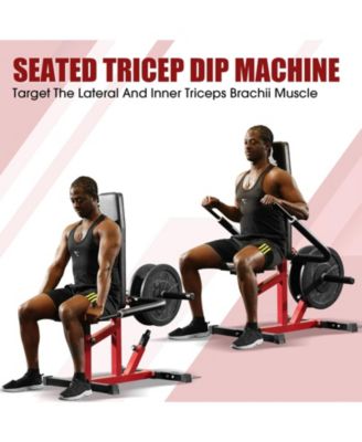 Plate Loaded Seated Dip Machine - 400LB Tricep Press & Cable Combo for Home Gym