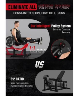 Leg Extension & Curl Machine - Adjustable 2-in-1 Cable System for Home Gym