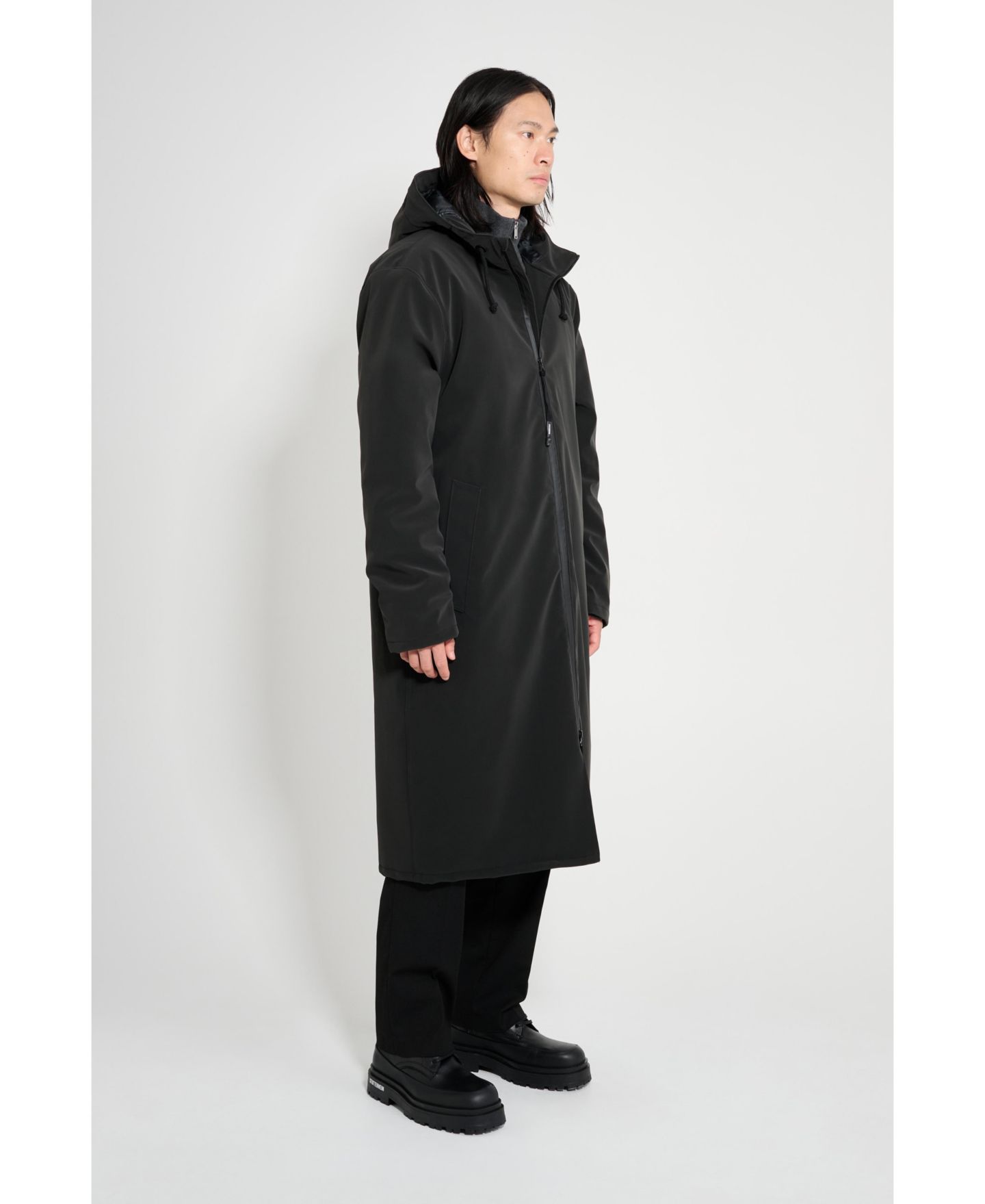 Мужское пальто Stutterheim Stockholm Long Matte Winter, цвет: Чёрный — фото 2