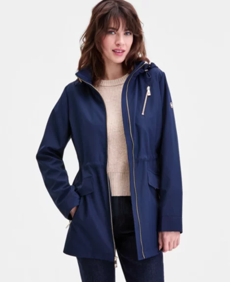 Petite Zip Front Anorak Coat - MIDNIGHT
