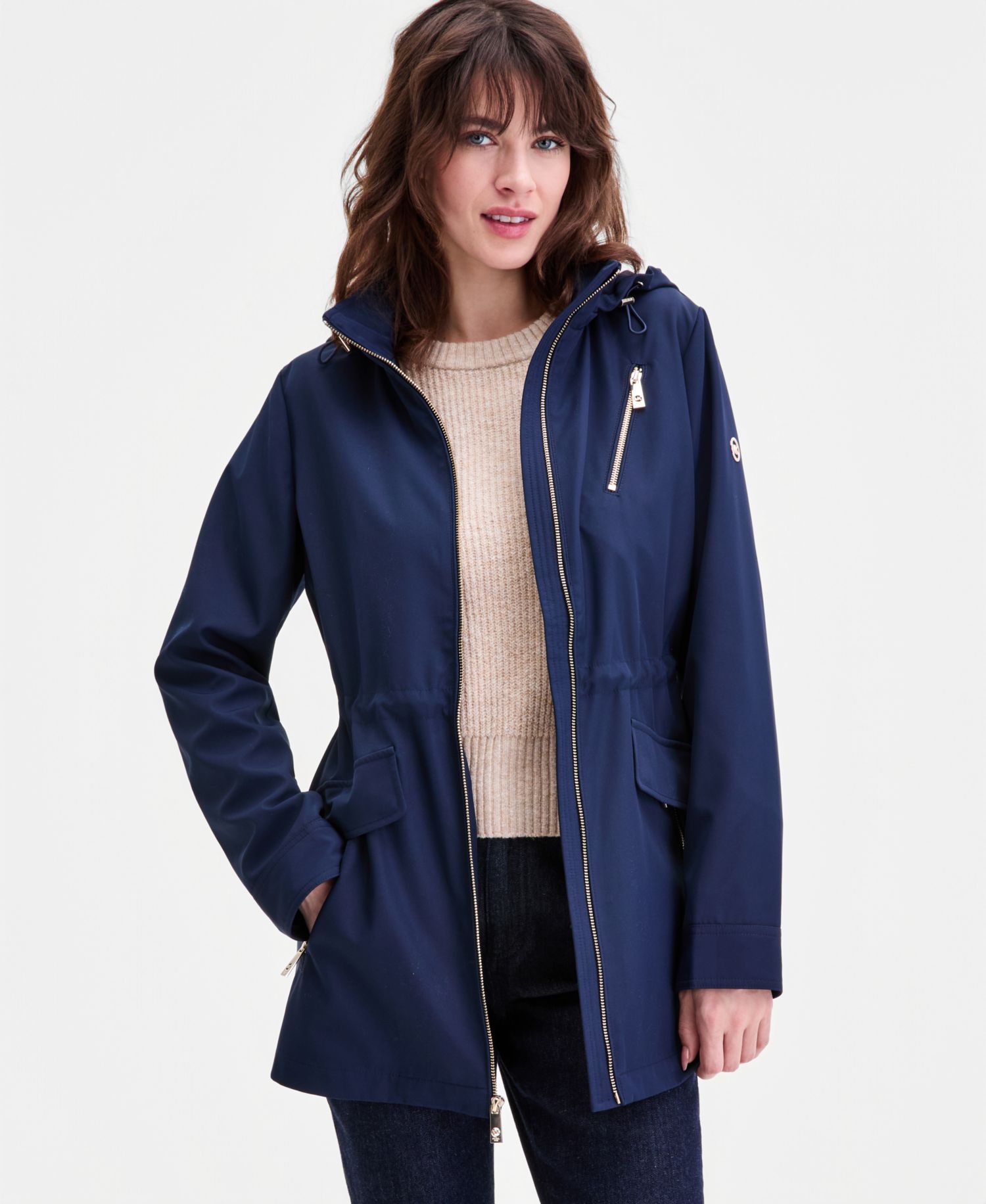 Michael Kors Petite Zip Front Anorak Coat