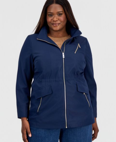 Женские куртки MICHAEL Michael Kors Michael Kors Plus Size Zip-Front Hooded Anorak