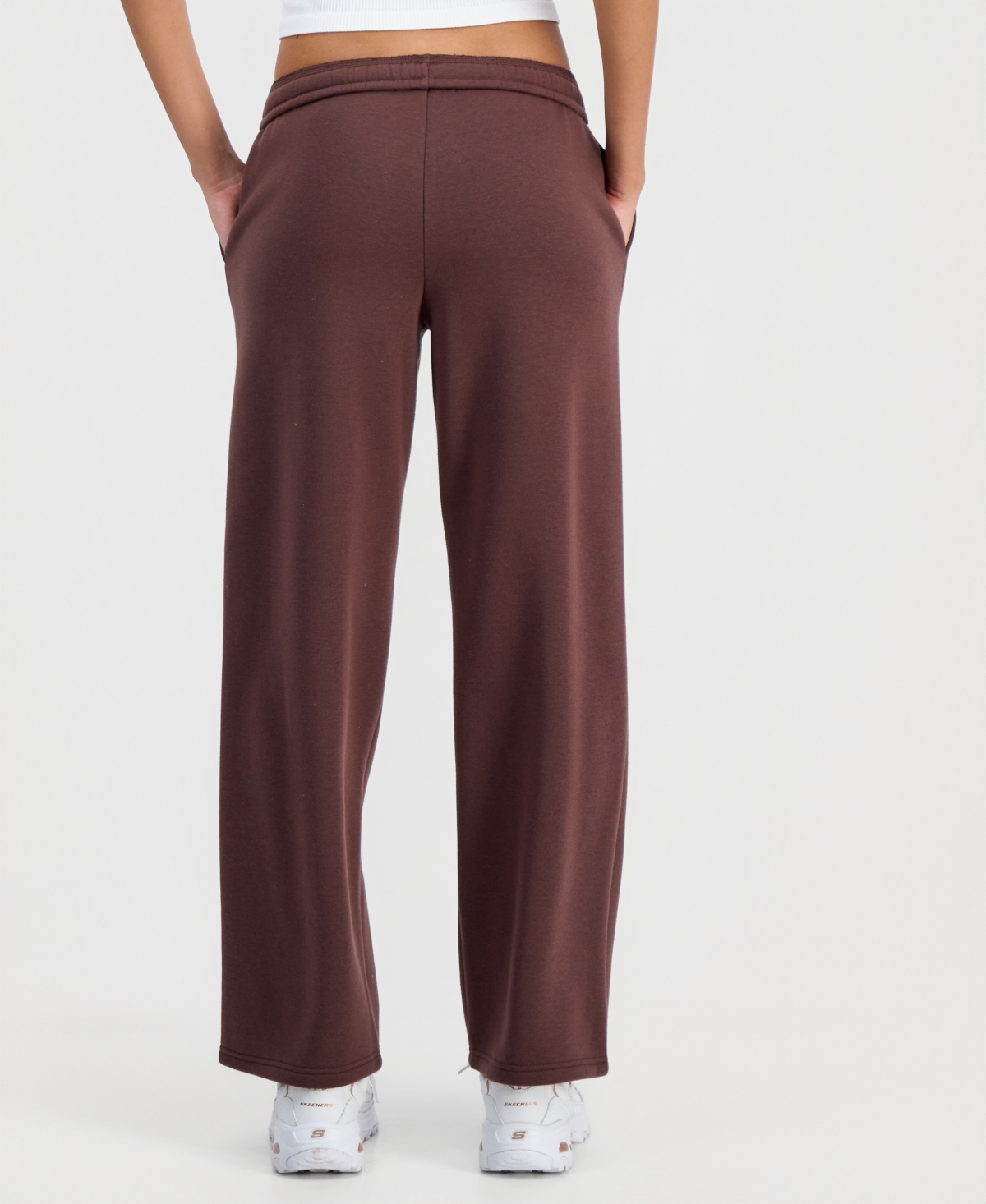 Pink Rose Juniors' High-Rise Fold-Over-Waist Fleece Pants