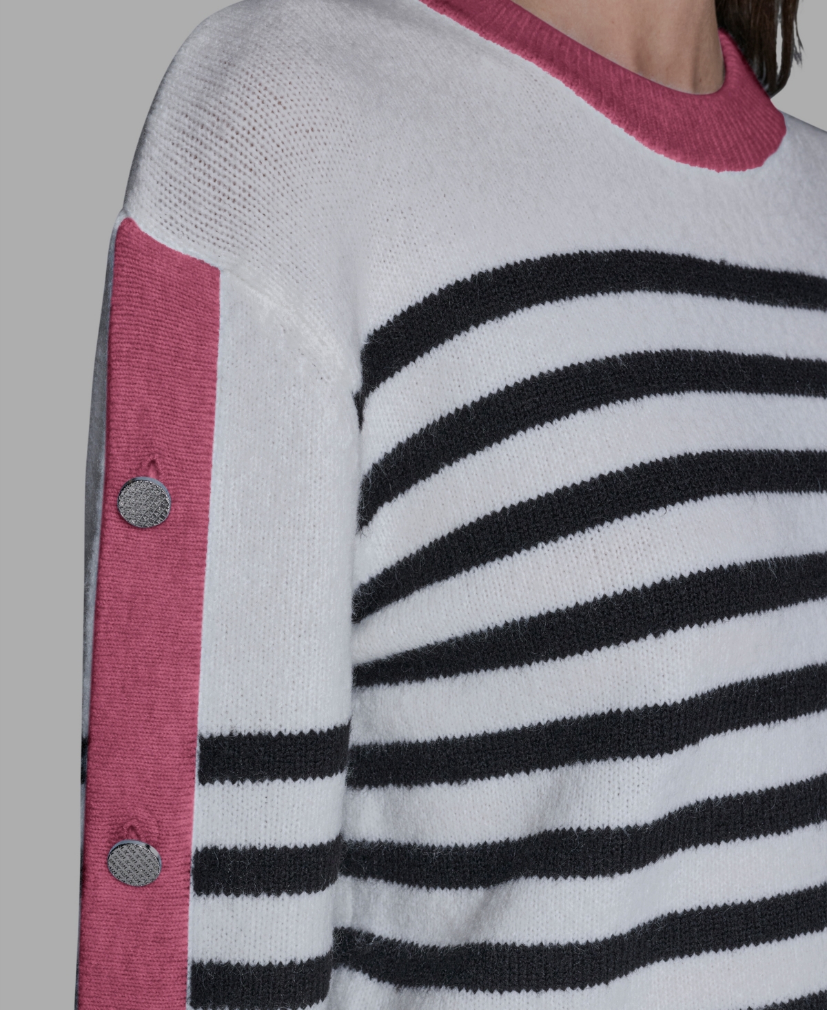 Karl Lagerfeld Paris Women's Contrast Trim Pull-On Sweater