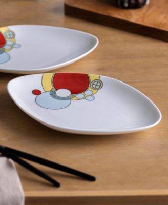 Frank Lloyd Wright Imperial Cabaret Set of 2 Diamond Shaped Plates, 7.75"