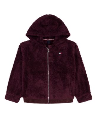 Tommy Hilfiger - Girls 2T-6X Minky Loose-Fit Zip Front Hoodie