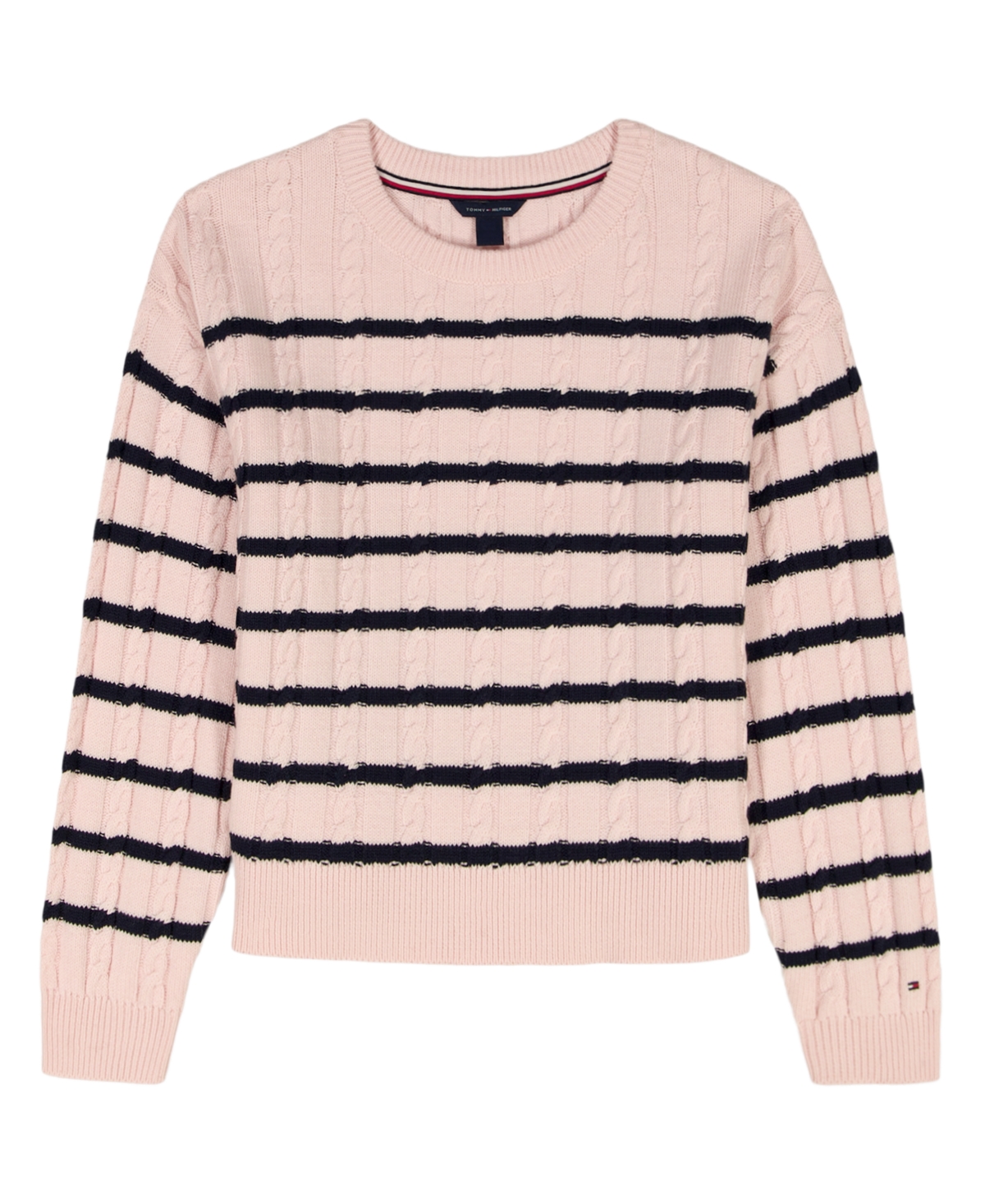 Tommy Hilfiger Girls 7-16 Breton Stripe Long-Sleeve Cable Sweater