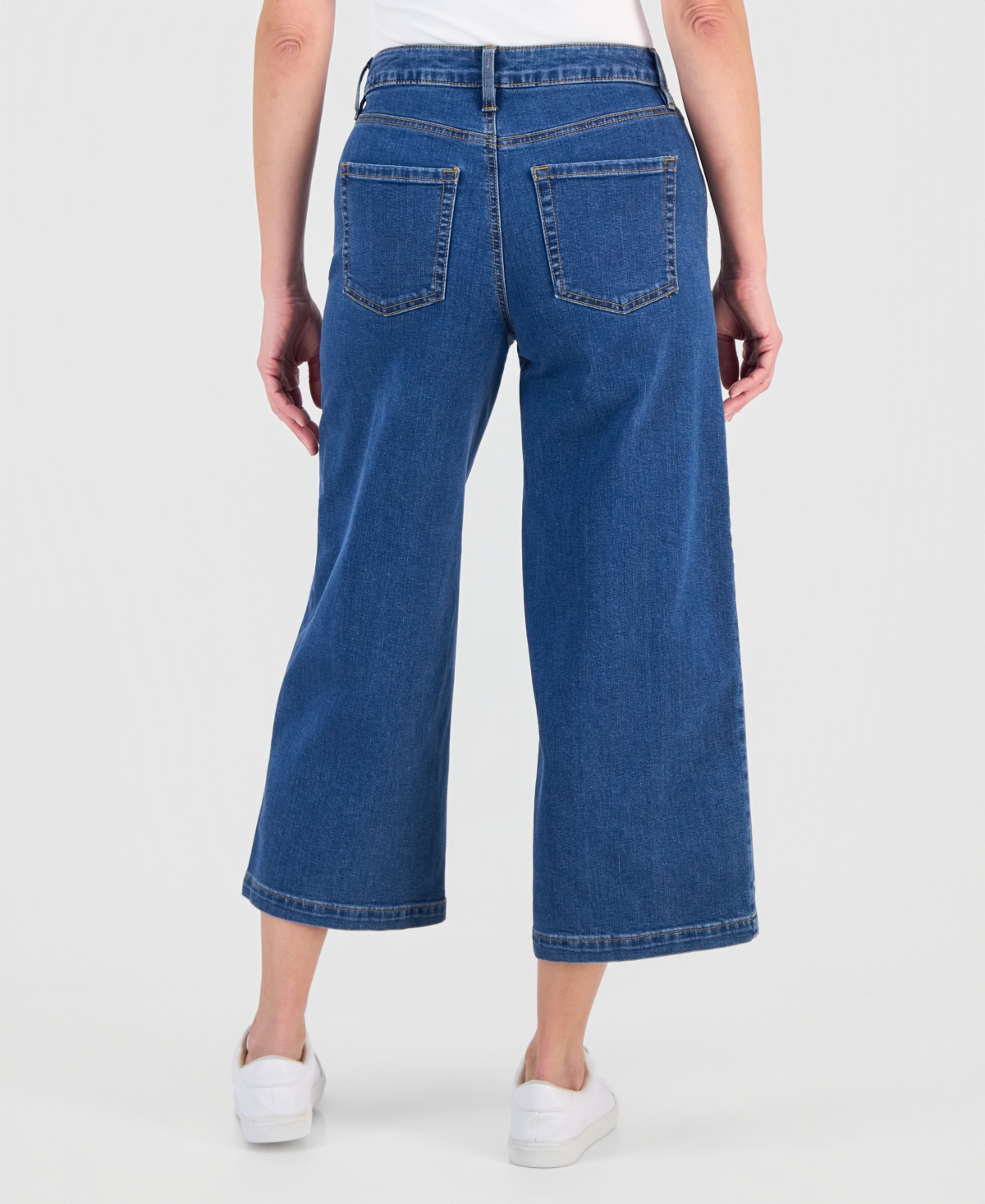 Style & Co Women's Embroidered High-Rise Wide Leg Cropped Jeans, Macy's Exclusive