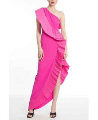 ONE33 Social Women's The Mercer Fuchsia Pleated Ruffle Gown - Macy's
