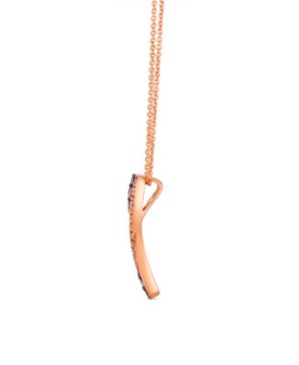 White Sapphire (0.04 ct. t.w.), Pink Sapphire Ombres (0.41 ct. t.w.), and Nude Diamond (0.13 ct. t.w.) Pendant Necklace in 14k Strawberry Gold