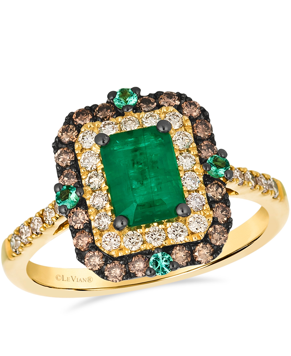 Le Vian Emerald (0.77 Ct. T.w.), Chocolate Diamond (0.28 Ct. T.w.), And Nude Diamond (0.31 Ct. T.w.) Ring In
