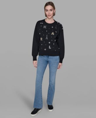 Women's Printed Long-Sleeve Sweatshirt