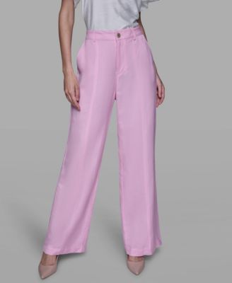 Women's Linen-Blend Straight Pocket Detail Pants