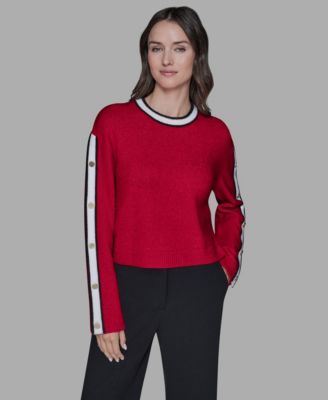 Women's Contrast Trim Pull-On Sweater