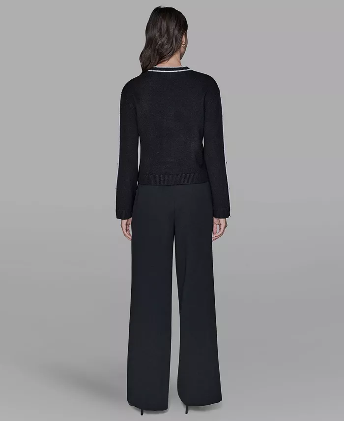 Women's Contrast Trim Pull-On Sweater - thumbnail 5