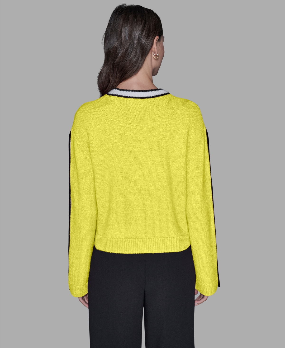 Karl Lagerfeld Paris Women's Contrast Trim Pull-On Sweater