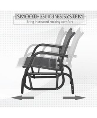 Outdoor Gliders with Breathable Mesh Fabric Curved Armrests,