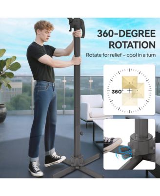 10ft Solar LED Cantilever Umbrella, Offset Hanging Umbrella