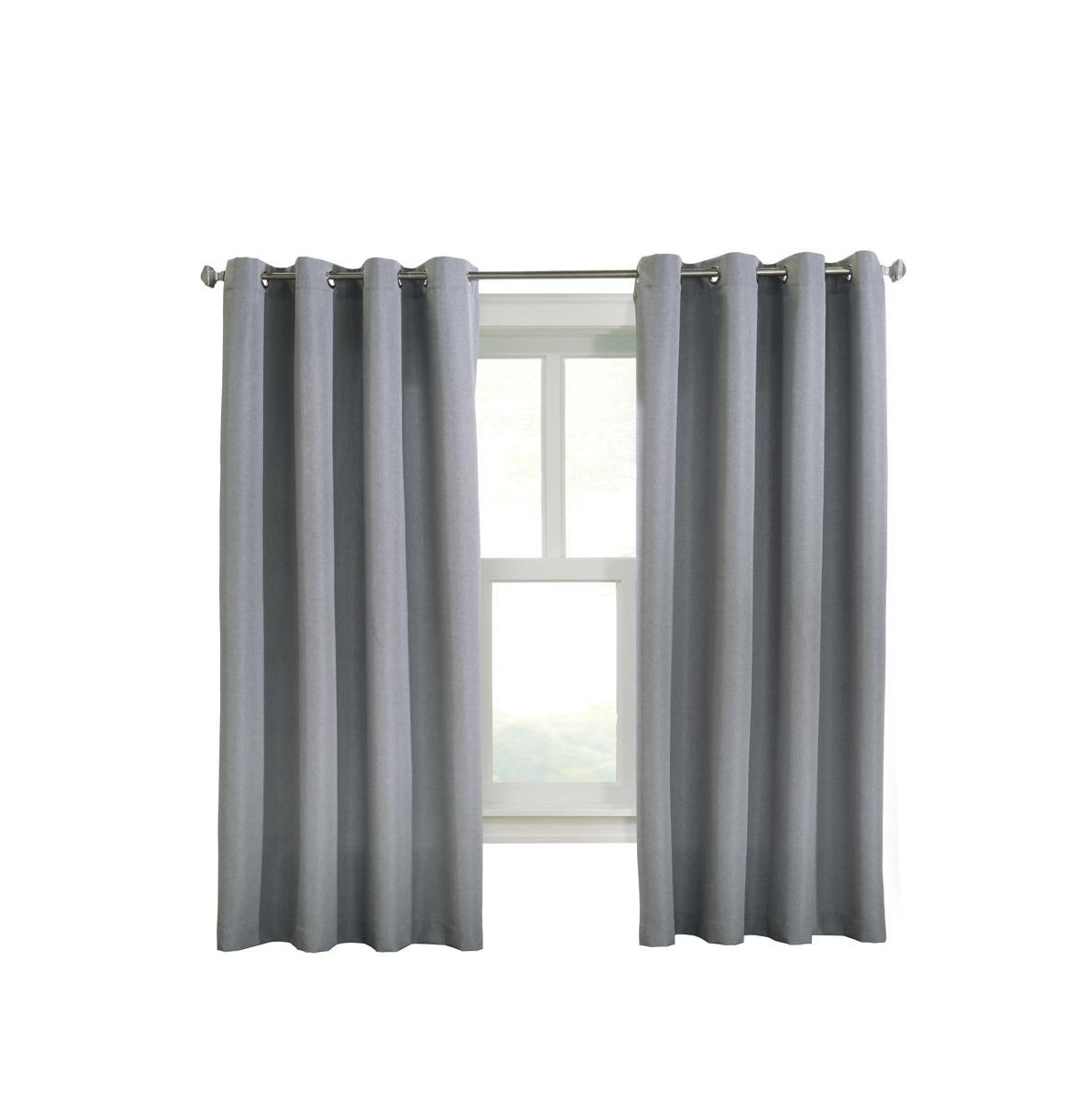 Habitat Margaret Light Filtering Provide Daytime Privacy Woven Textured Pattern Grommet Curtain Panel 52" x 108" Grey