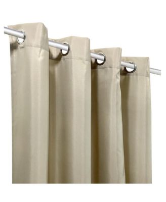 Commonwealth Seascapes Light Filtering Provide Privacy and Shade Grommet Outdoor Panel Pair Each 50" x 84" Linen