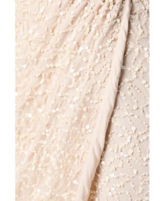 Women's Sequin Bardot Maxi Bridesmaid Dress