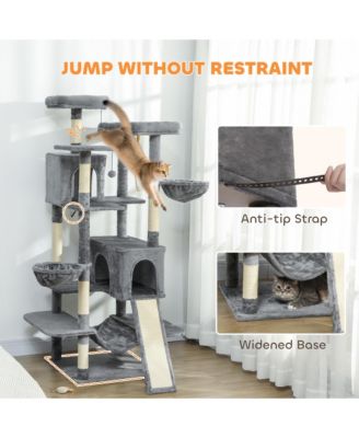 69" Cat Tower with 2 Condos, Large Cat Tree for Multiple Cats