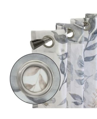 Alba Sheer Botanical Leaf Design Touch of Nature to Your Home or Office Grommet Curtain Panel 52" x 95" Taupe