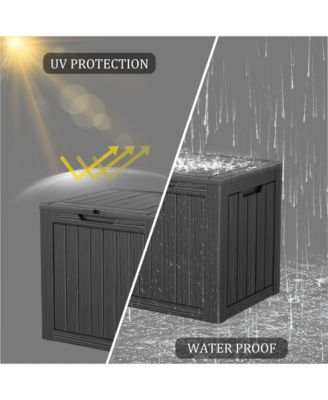30 gal Patio Waterproof Resin Deck Box Lockable Outdoor Storage Garden Tools