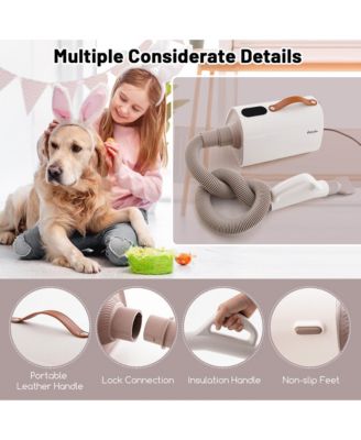 Dog Dryer Pet Hair Blower w/Negative Ion Function LED Screen Temperature Control