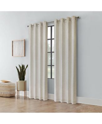 Ashcroft Light Filtering Exclusive Weave Grommet Curtain Panel 52" x 108" Linen