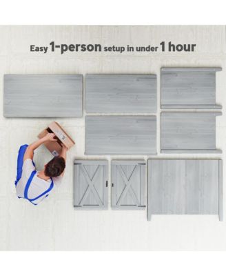 Wood Outdoor Storage Cabinet Potting Shed with Shelf,