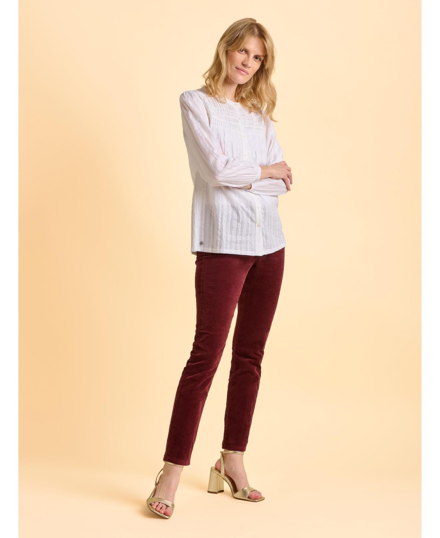 Women's Angelica Long Sleeve Round Neck Shirt