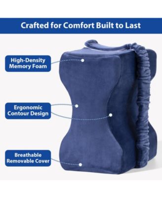 Memory Foam Knee Pillow for Side Sleepers Ergonomic Leg, Hip & Spine Support Cushion with Washable Cover