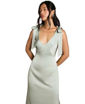Women's Satin Back Maxi Bridesmaid Dress