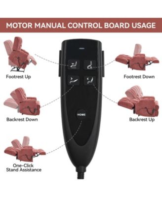 Dual Motor Heat Massage Infinite Position Up to 350 LBS Electric Power Lift Recliners with Power-Remote, Medium-firm and Heavy Duty, Red