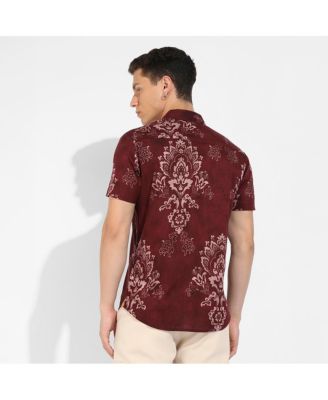 Men's Brown Ethnic Motif Shirt