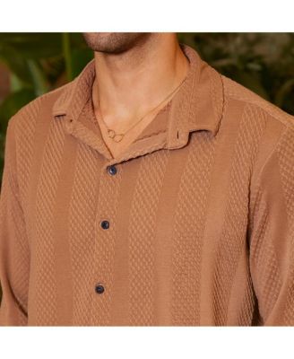 Men's Tan Brown Scale-Tactile Shirt