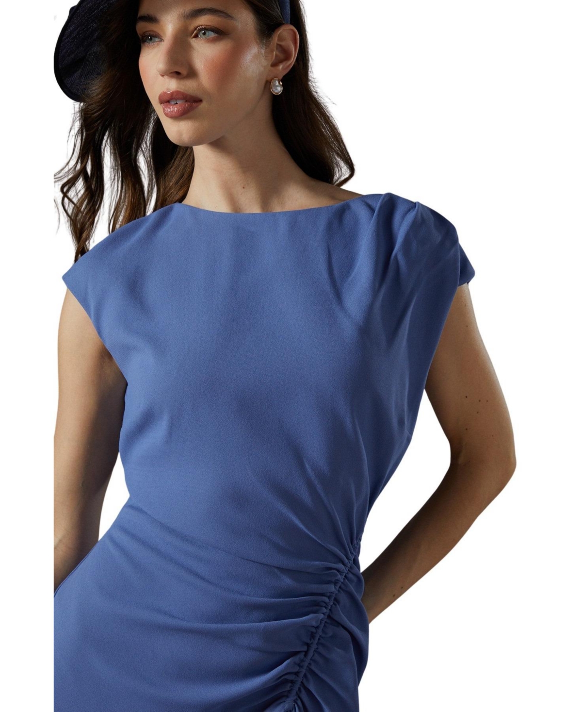 Coast Women's Drape Side Cap Sleeve Midi Dress